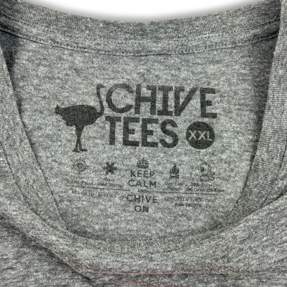 The Chive T-Shirt XXL Chicago Cubs Wrigley Field Marquee Keep Calm KCCO Tee Gray